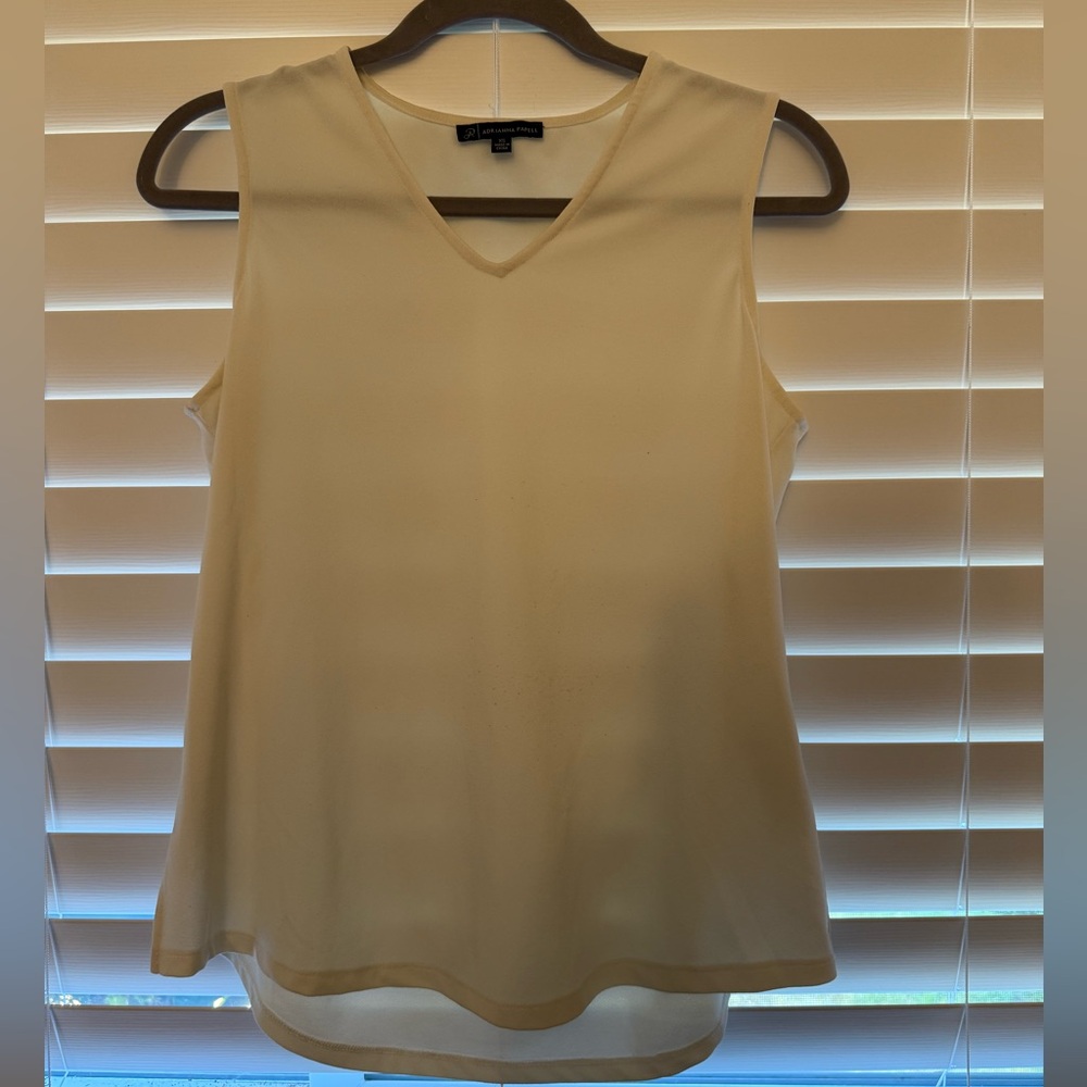 Adrianna Papell Off-White Sleeveless Blouse